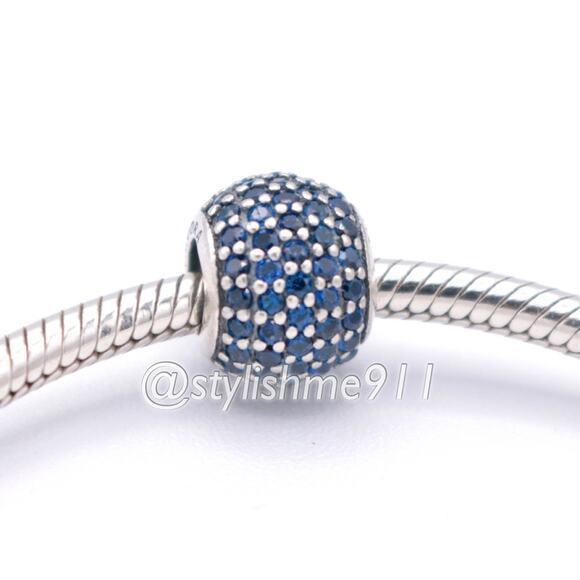 Authentic PANDORA Pave Lights with Blue Crystal Charm  - 791051NCB - Picture 4 of 10